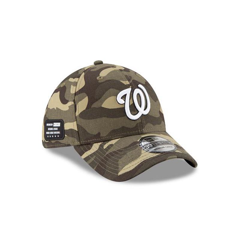 MLB Washington Nationals Armed Forces Weekend 39Thirty Stretch Fit (KFW4420) - Green New Era Caps